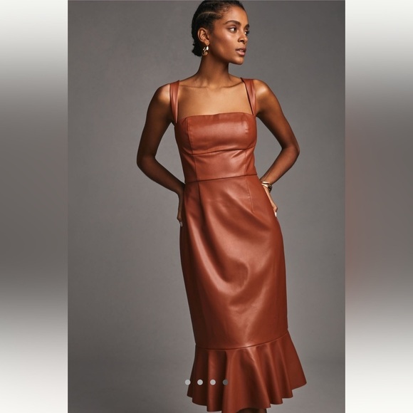 Anthropologie Hutch Square-Neck Faux Leather - Picture 1 of 8